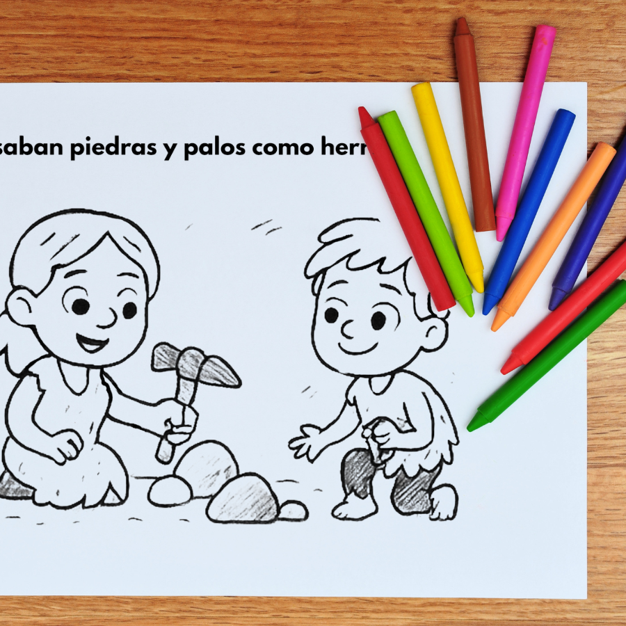 10 Dibujos para colorear y aprender sobre prehistoria