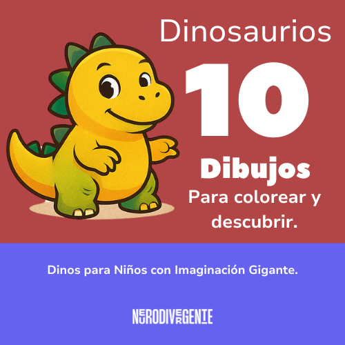10 Dibujos para aprender sobre dinosaurios y colorear